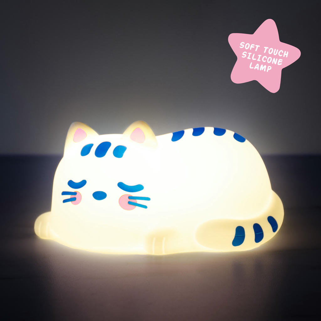 Schlafende Katze Nachtlicht – beruhigende LED Lampe aus Silikon
