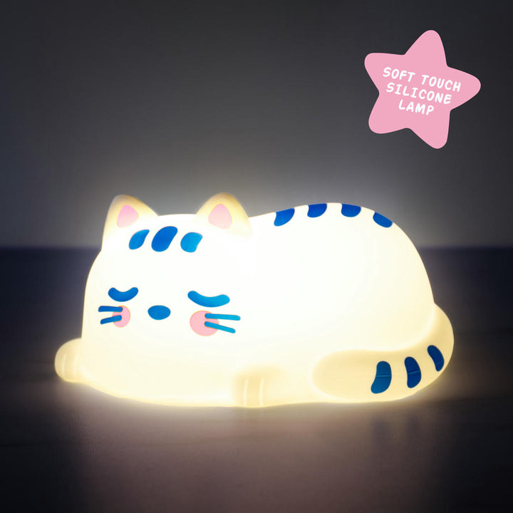 Schlafende Katze Nachtlicht – beruhigende LED Lampe aus Silikon