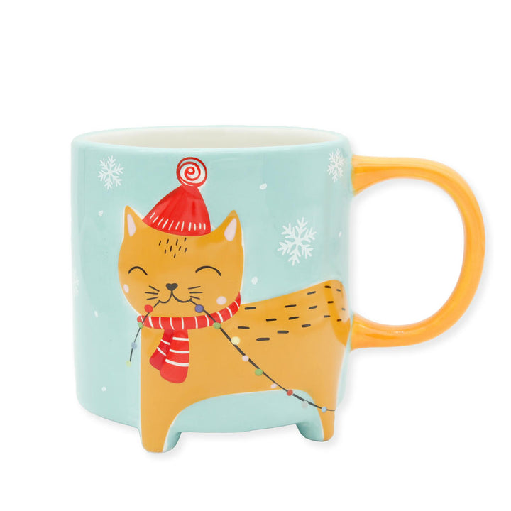 Cute Animal Kaffeebecher Winter Edition Katze – winterlicher Keramikbecher mit liebevollem Design