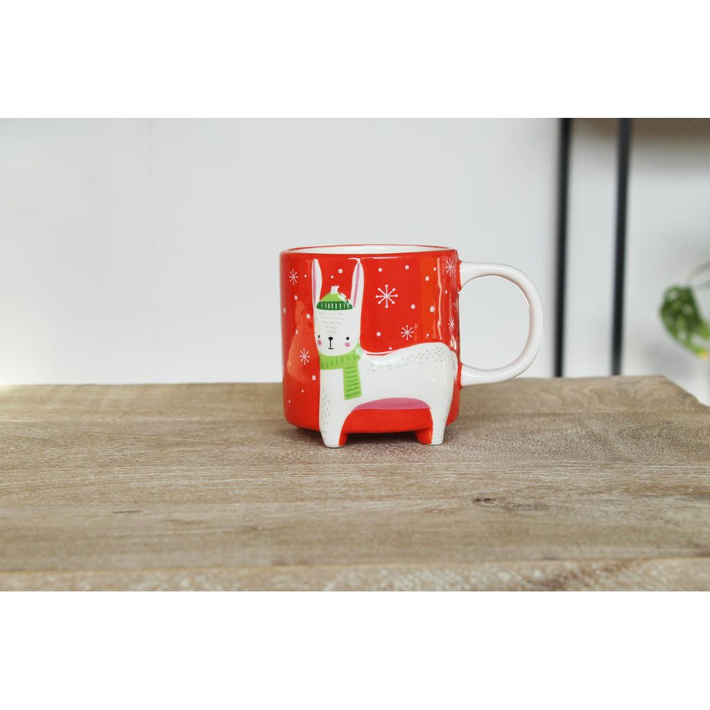Cute Animal Kaffeebecher Winter Edition Hase – winterlicher Keramikbecher mit liebevollem Design