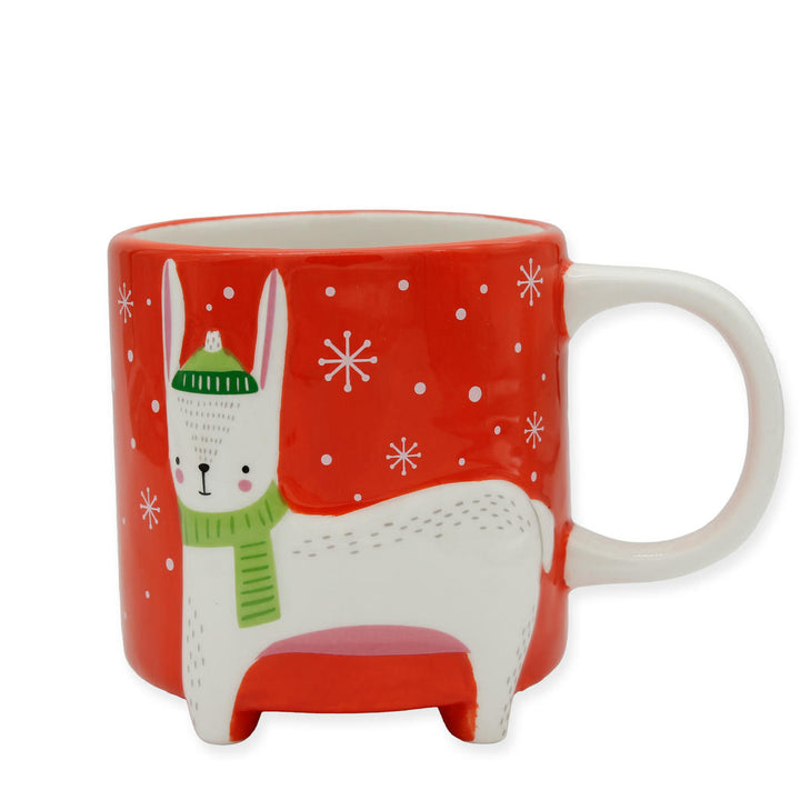 Cute Animal Kaffeebecher Winter Edition Hase – winterlicher Keramikbecher mit liebevollem Design