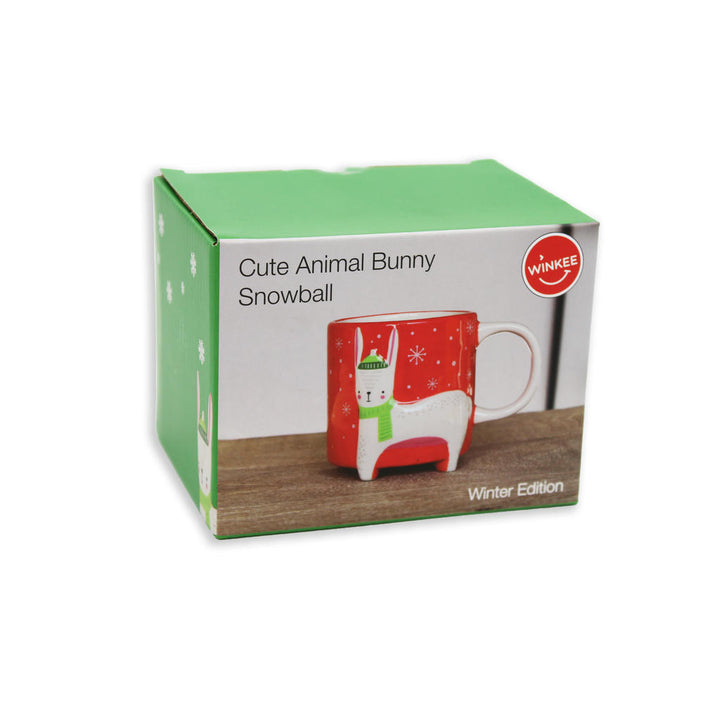 Cute Animal Kaffeebecher Winter Edition Hase – winterlicher Keramikbecher mit liebevollem Design