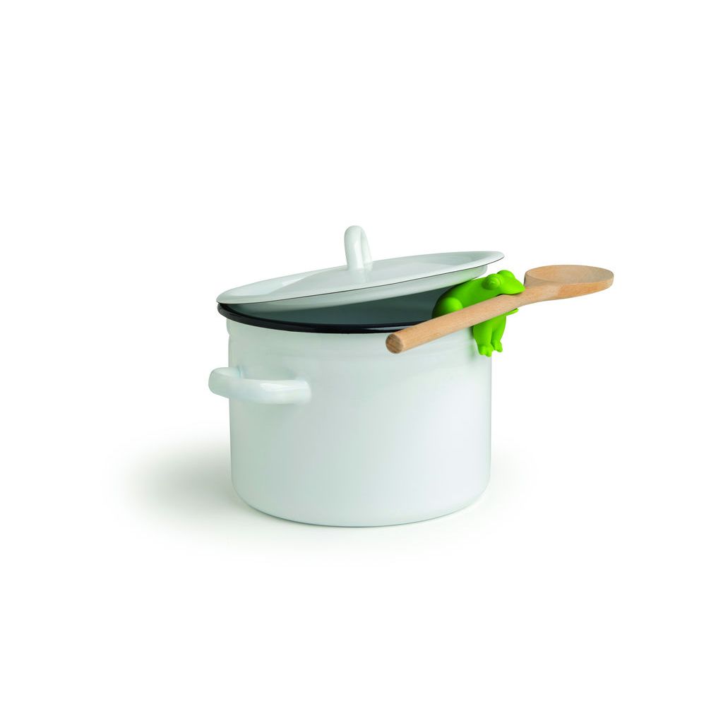 HopTop Löffelhalter und Topfwächter – praktischer Küchenhelfer aus Silikon in Frosch Design
