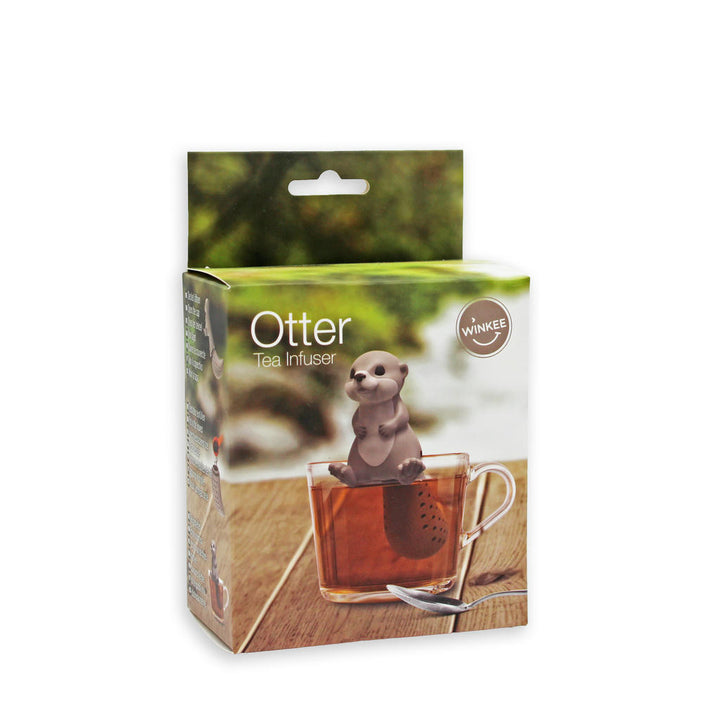 Otter Tee Ei aus Silikon – niedliches Teesieb für losen Tee mit praktischem Halt