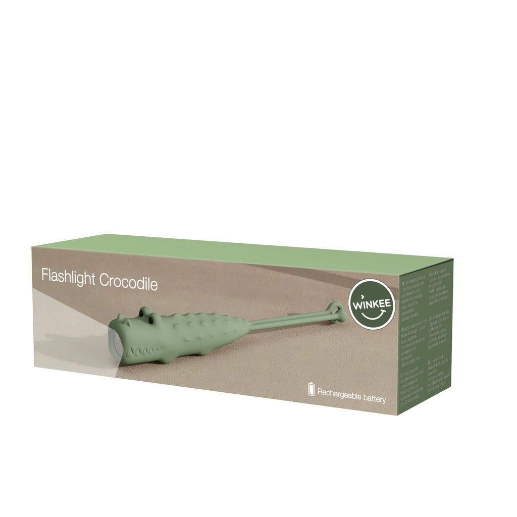 Taschenlampe Kroko aus Silikon mit Akku – coole LED Leuchte im Tierdesign
