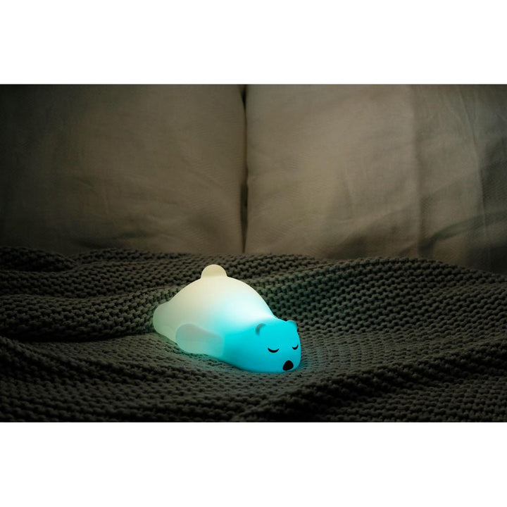 Silikon Nachtlicht schlafender Bär – beruhigende LED Lampe mit Farbwechsel