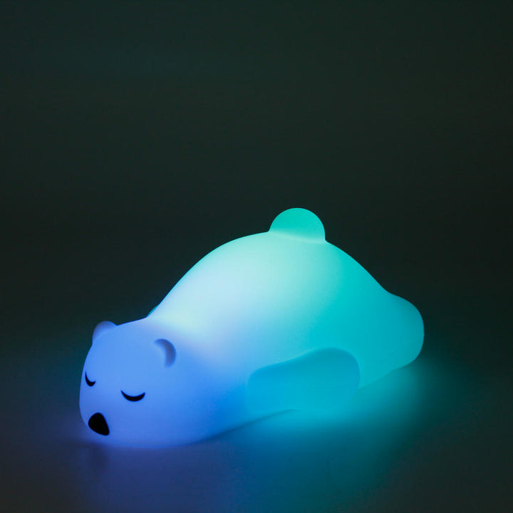 Silikon Nachtlicht schlafender Bär – beruhigende LED Lampe mit Farbwechsel
