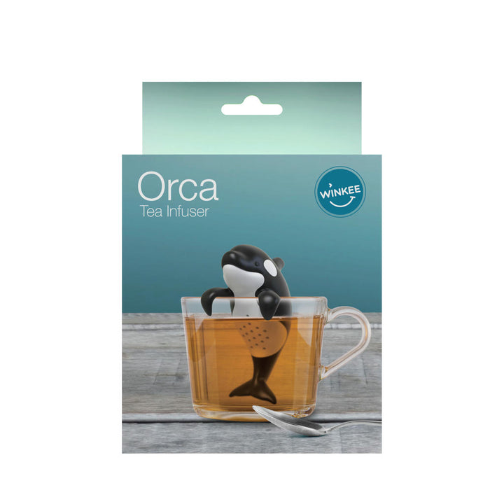 Orca Tee Ei aus Silikon – verspieltes Teesieb für losen Tee mit praktischem Halt