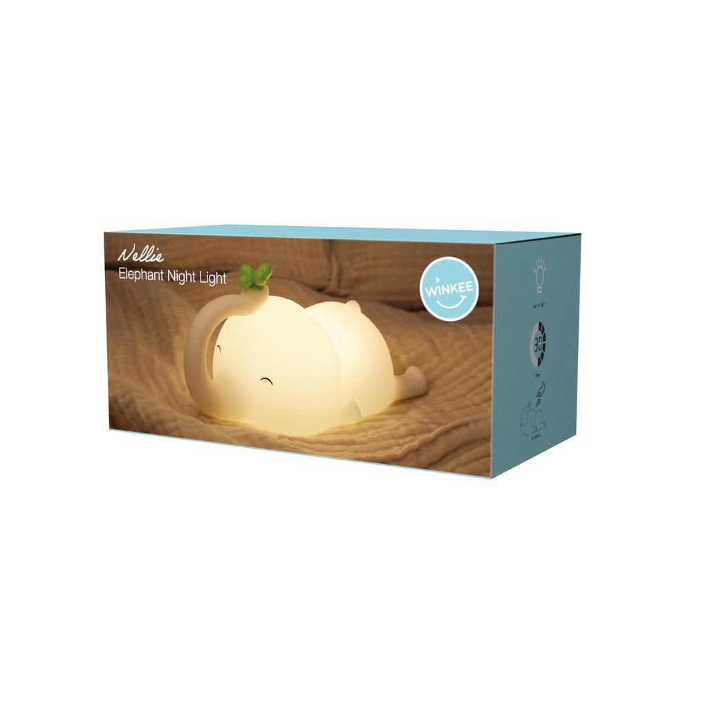 Silikon Nachtlicht Elefant Nellie – liebevolle LED Lampe mit Timer und Farbwechsel