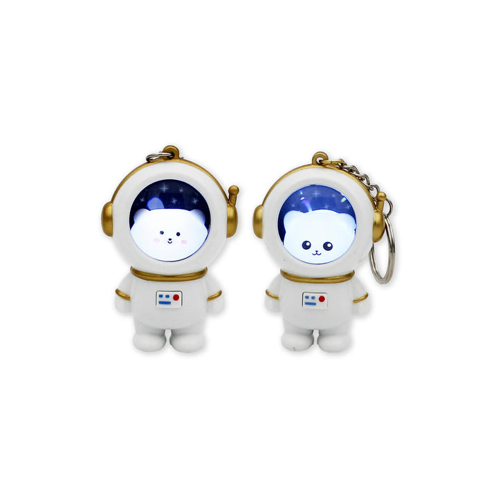 Schlüsselanhänger Tierische Astronauten LED Licht 2er Set