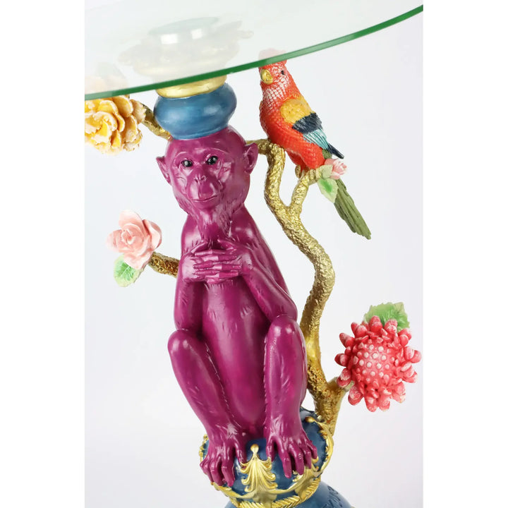 Objekttisch Magic Monkey aus Glas und Polyresin
