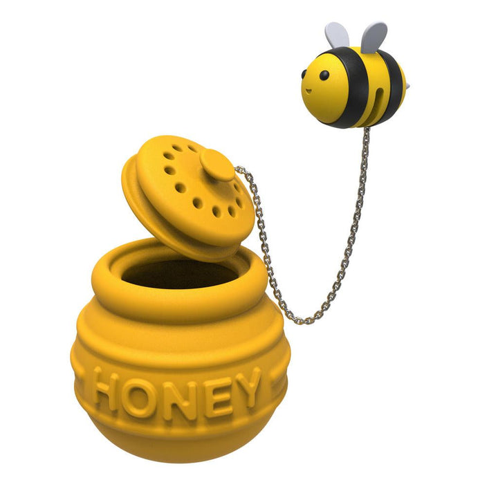 Bienen Tee Ei aus Silikon – originelles Teesieb im Honigglas Design