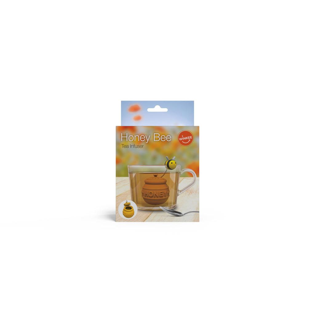 Bienen Tee Ei aus Silikon – originelles Teesieb im Honigglas Design
