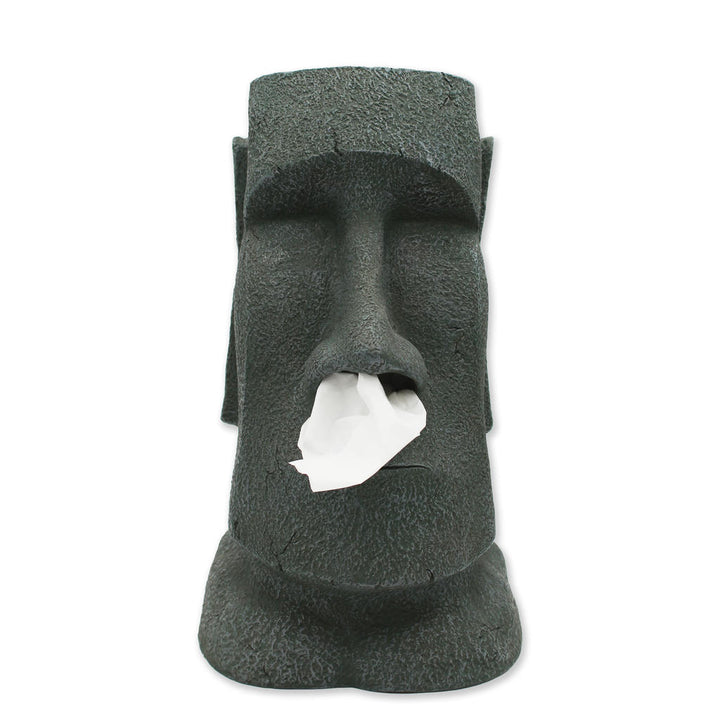 Taschentuchspender Moai dekorativer Tissue Spender im Steinfiguren Design aus Polyresin