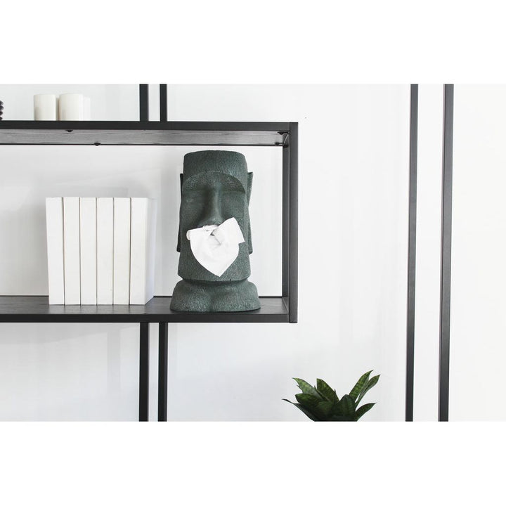 Taschentuchspender Moai dekorativer Tissue Spender im Steinfiguren Design aus Polyresin