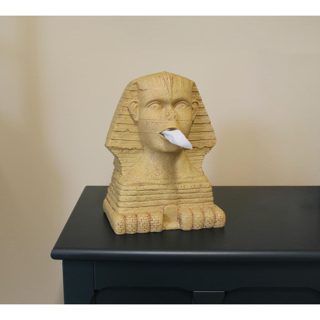 Taschentuchspender Sphinx dekorativer Tissue Spender im ägyptischen Design aus Polyresin