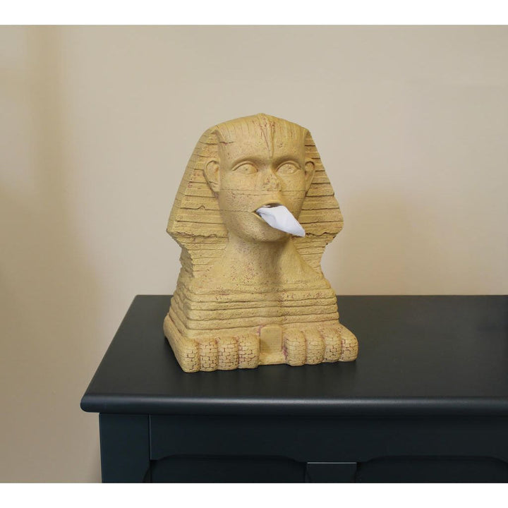 Taschentuchspender Sphinx dekorativer Tissue Spender im ägyptischen Design aus Polyresin