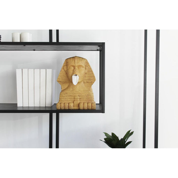 Taschentuchspender Sphinx dekorativer Tissue Spender im ägyptischen Design aus Polyresin