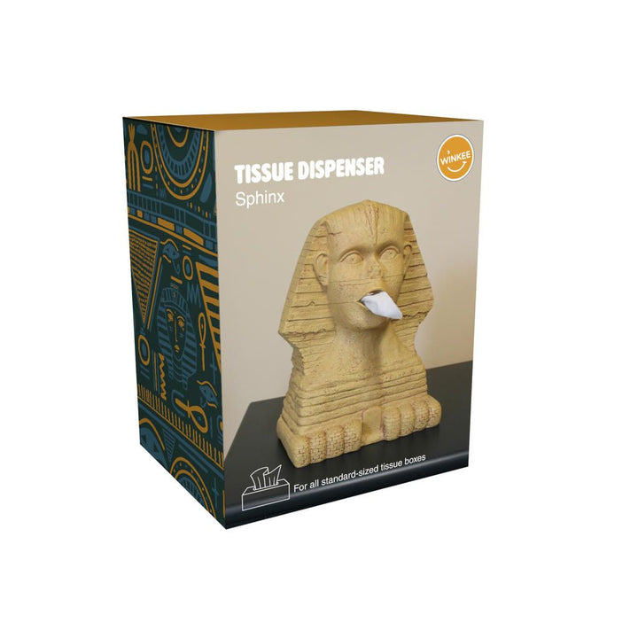 Taschentuchspender Sphinx dekorativer Tissue Spender im ägyptischen Design aus Polyresin