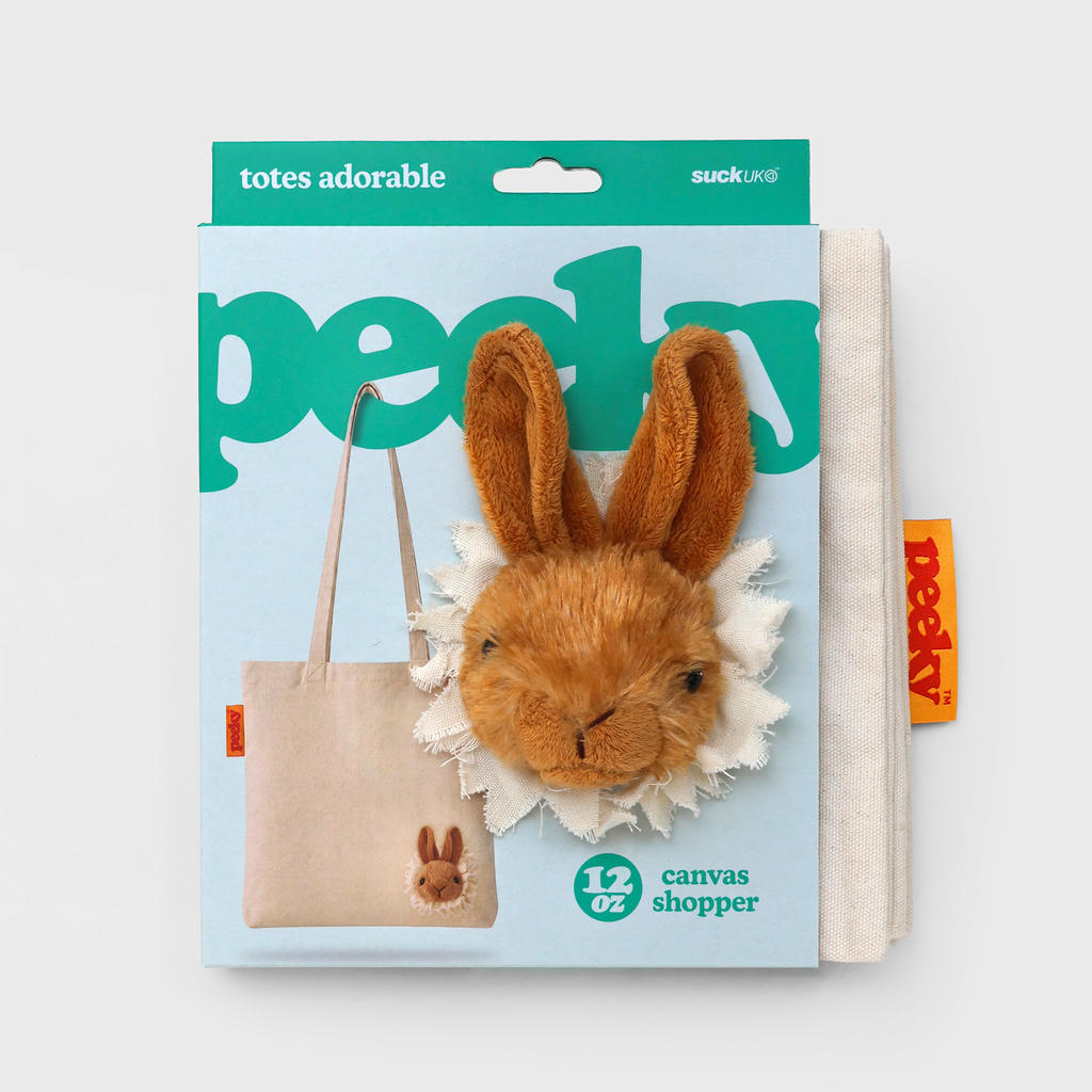 Stofftasche Peeky Häschen mit Plüschmotiv in Creme