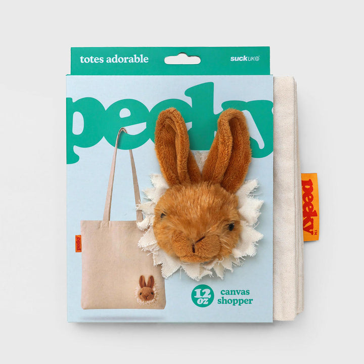 Stofftasche Peeky Häschen mit Plüschmotiv in Creme
