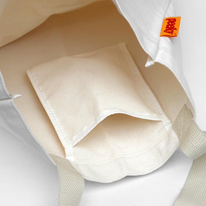 Stofftasche Peeky Affe mit Plüschmotiv in Creme
