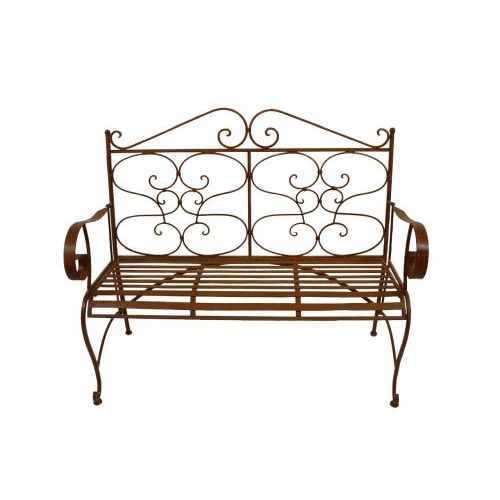 Gartenbank 99 cm – elegante Metallbank aus Eisen in Dunkelbraun