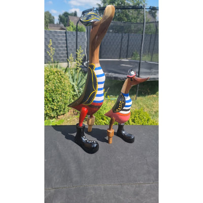 Ente Pirat aus Bambusholz Höhe ca. 40 cm