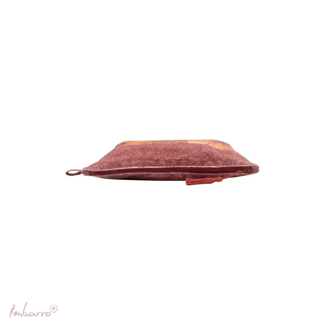 Velours Täschchen Pip mit Dackel, Rosa und Orange, 20 × 30 cm