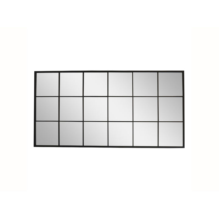 Factory Spiegel aus Eisen und Glas in Antique Schwarz