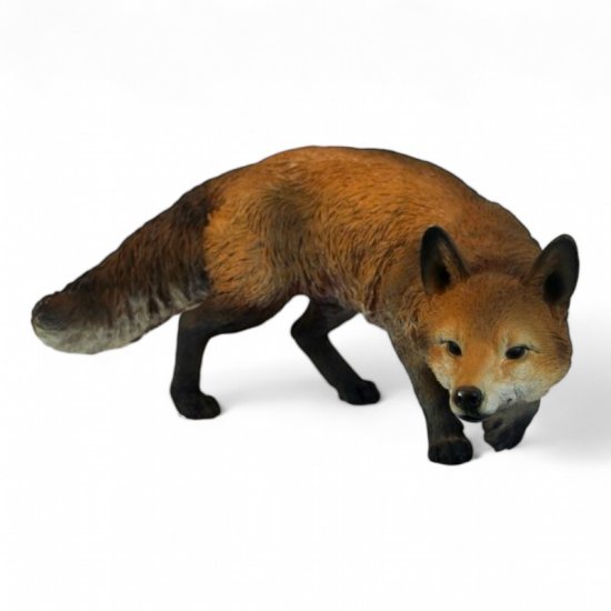 Fuchs Figur laufend aus Kunstharz – naturgetreue Tierfigur für Garten und Wohnraum, 60 cm