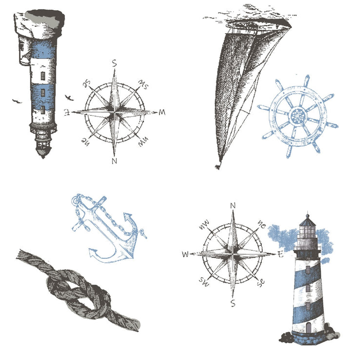 Servietten Leuchtturm Maritim aus Zellstoff, 33 × 33 cm, 20 Stück