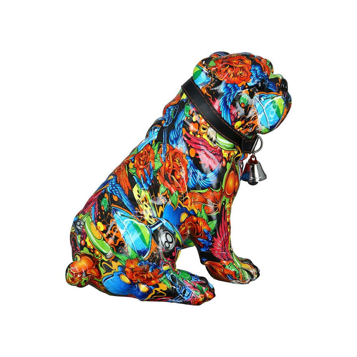 Figur, Hund, "Street Art", Bulldogge, Graffiti, Kunstharz