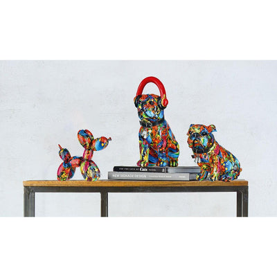 Figur, Hund, "Street Art", Bulldogge, Graffiti, Kunstharz