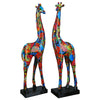 Skulptur, Giraffe, "Street Art", Graffiti, Kunstharz 2er Set