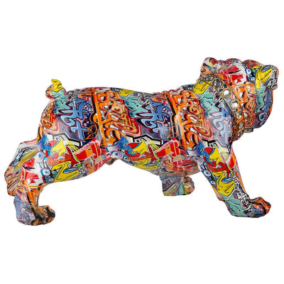 XL Figur, Hund, "Street Art", Bulldogge, Kunstharz