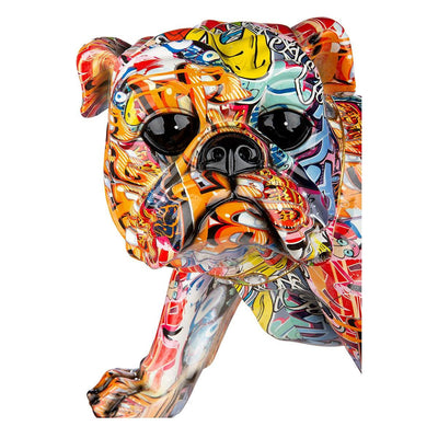 XL Figur, Hund, "Street Art", Bulldogge, Kunstharz