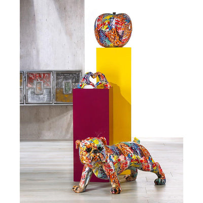 XL Figur, Hund, "Street Art", Bulldogge, Kunstharz