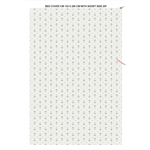 Bettbezug Anker Weiß aus Baumwolle, 135 × 200 cm, waschbar bei 40°