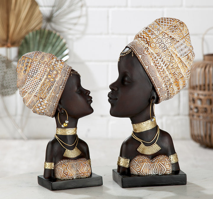 Figur Zola 2er Set – orientalische Damenbüsten mit kunstvollen Details