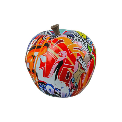 Dekoobjekt, Apfel, "Street Art", Graffitimotiv, Kunstharz 2er Set