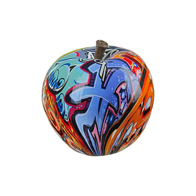 Dekoobjekt, Apfel, "Street Art", Graffitimotiv, Kunstharz 2er Set