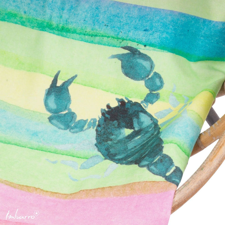 Hamamtuch Scorpion Paradise – farbenfrohes Baumwolltuch mit Skorpion Motiv
