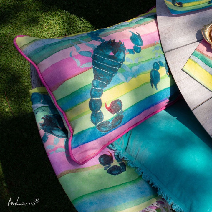 Hamamtuch Scorpion Paradise – farbenfrohes Baumwolltuch mit Skorpion Motiv