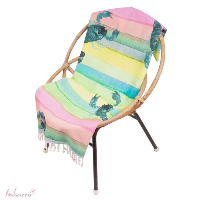 Hamamtuch Scorpion Paradise – farbenfrohes Baumwolltuch mit Skorpion Motiv