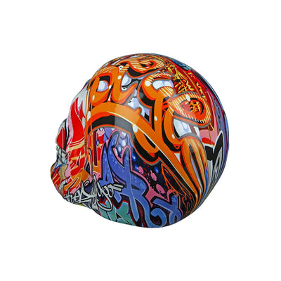 Dekoobjekt, Totenschädel, "Street Art", Graffiti, Kunstharz 2er Set