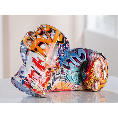 Dekoobjekt, Boxhandschuh, "Street Art", Graffiti, Kunstharz 2er Set
