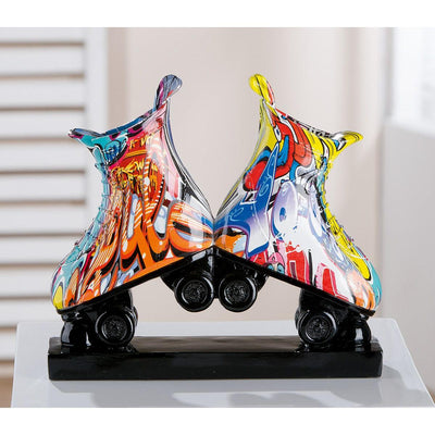 Skulptur, Rollschuhe, "Street Art", Graffiti, Kunstharz