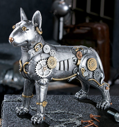 Figur, Pitbull, "Steampunk pitbull", Kunstharz