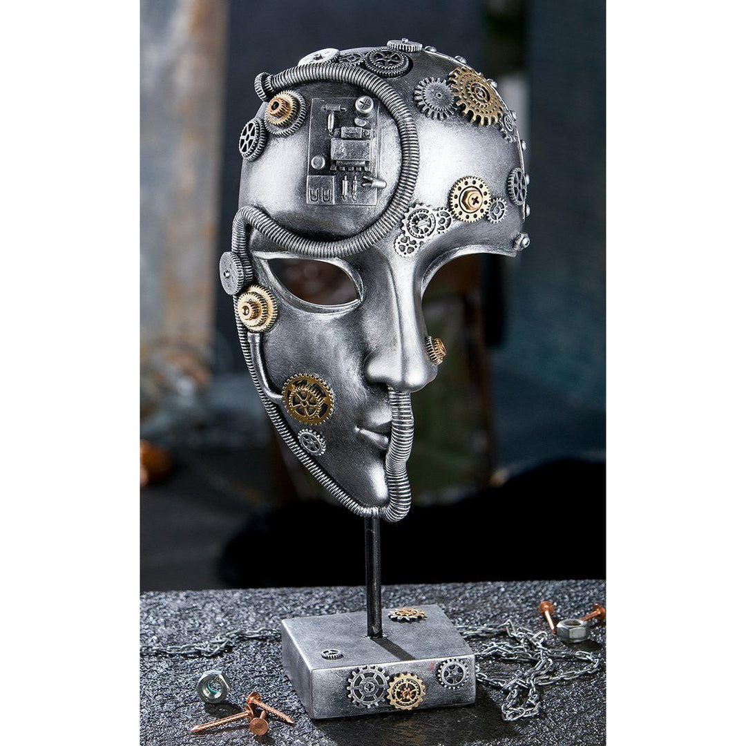 Skulptur, Gesicht, "Steampunk face", Kunstharz